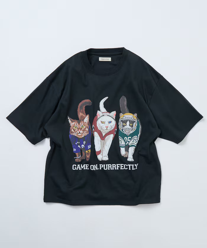 Limited Edition Big Silhouette Back Print T-Shirt THREE CATS - Black
