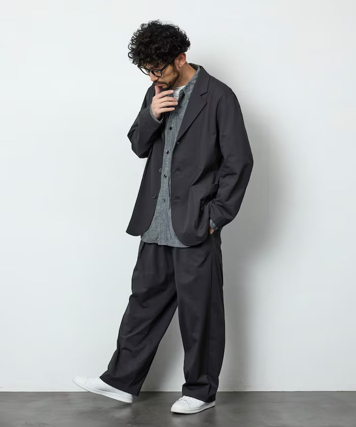 AIRDRY HIGH TECH YARN High-Performance Material Easy Wide Slacks Pants Relaxed Fit