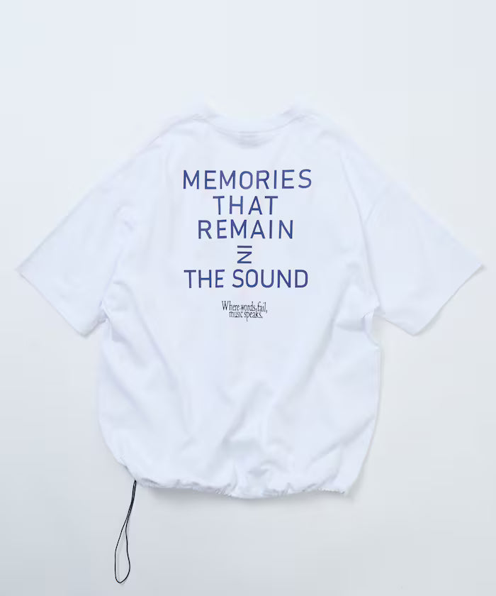 Big silhouette one-point embroidery back print hem code pocket T-shirt [Limited Edition]