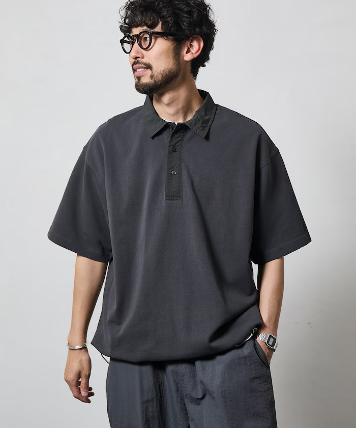 Big Silhouette Spindle Short Sleeve Tech Polo