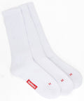 Sinker Plain White Crew Socks (25.0-27.0cm) - White