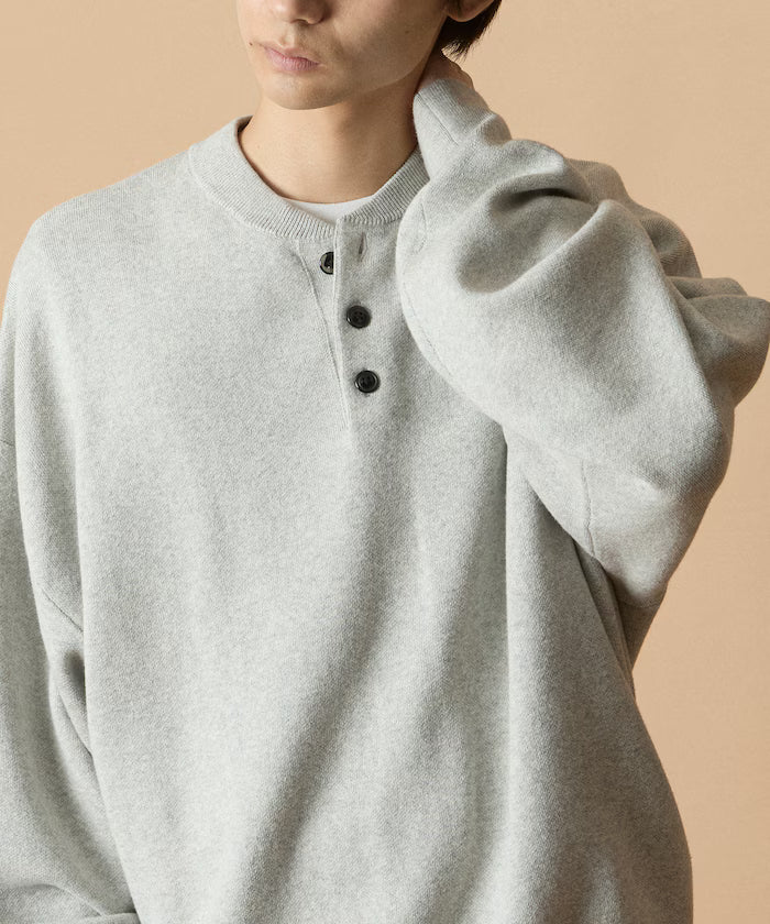 Relax Fit Relax Fit Sweat-like Henry Neck Knit 【Limited Release】