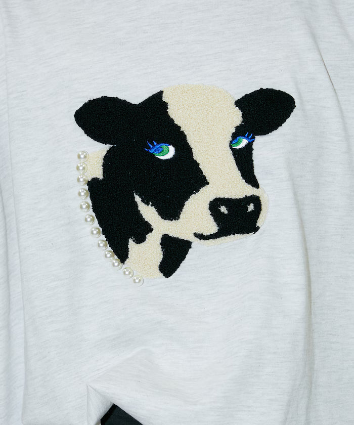Big T-shirt with Pearl and Sagara Embroidery - Limited Edition