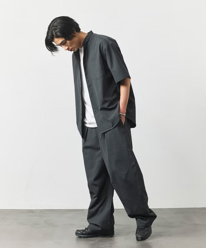 [New Color Added] Quick-Drying Material Relaxed Fit Curved Silhouette Over Pants Linen-Style Home Care