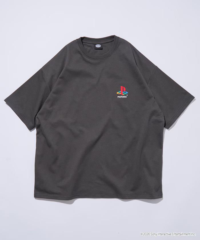 Big Silhouette Logo Back Print Crew Neck T-Shirt/PlayStation NEVER STOP 【Limited Edition】