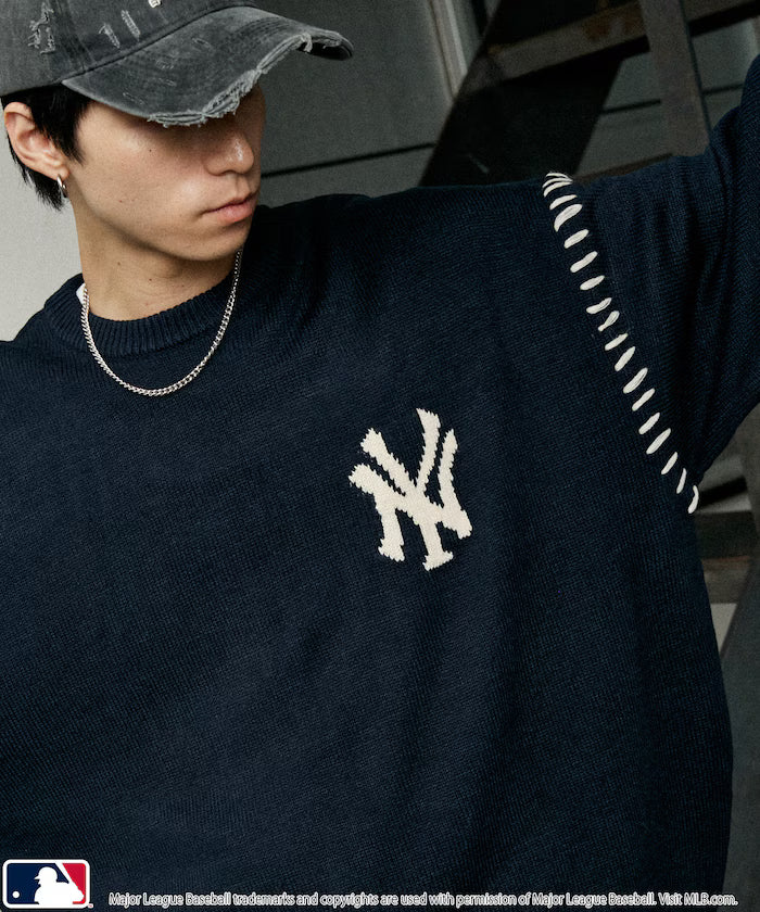 Custom Stitch Knit Pullover - Navy