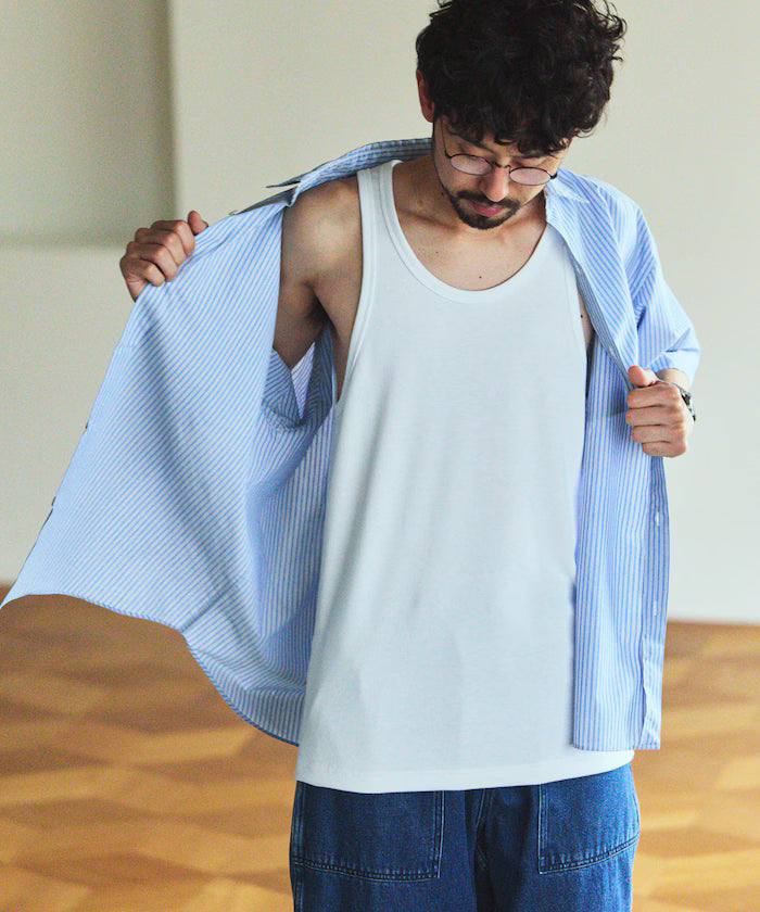AIRDRY FUNCTIONAL High-Performance Material Ribbed Tank Top / Quick Drying / Heat Shielding