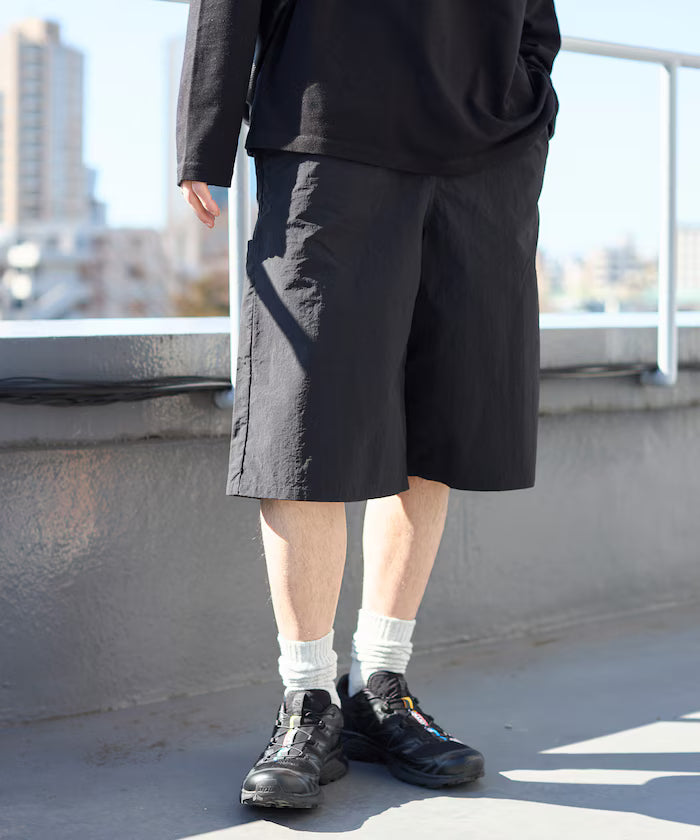 Nylon Sleek Water Length Baggy Shorts