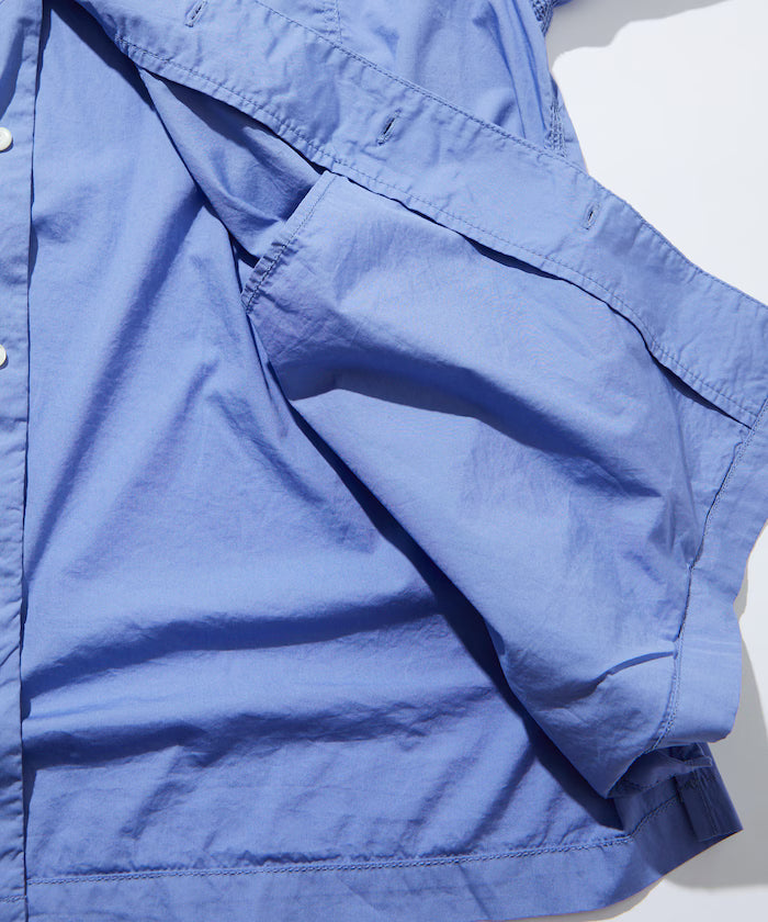 Magazine Pocket Chain Stitch Open Collar Shirt