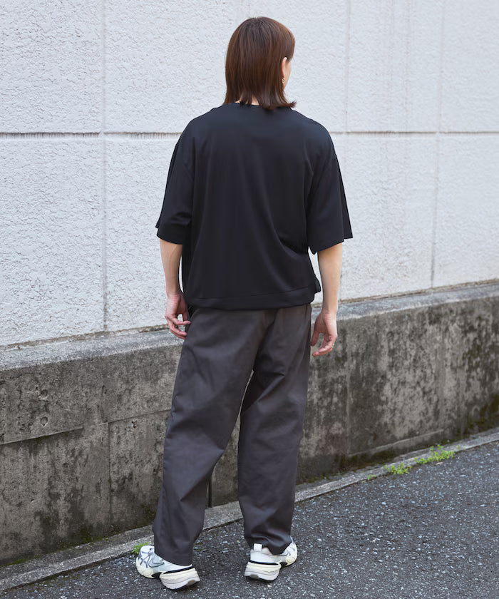 Functional Material Poncho Adjuster T-Shirt / Short Sleeve T-Shirt with Drawcord / Contact Cooling / UV Cut / Quick Dry