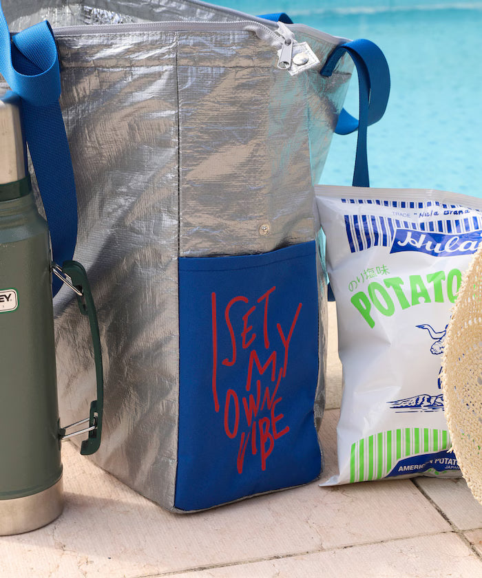 Message Logo Big Picnic Bag - Blue