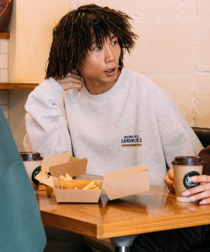 LANDER SANDWICHES×FREAK'S STORE/ Lander Limited Edition Big Silhouette Back Print Crewneck Sweat 【Limited Release】