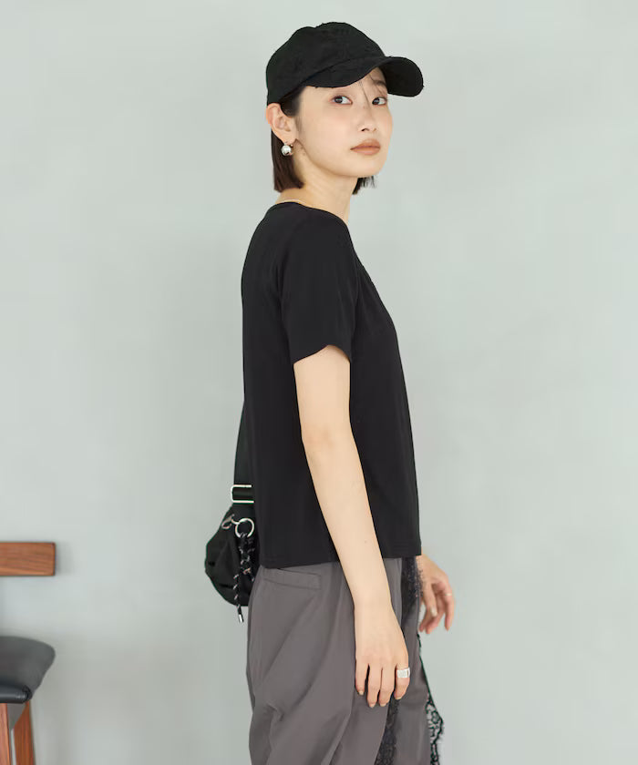 Lace Applique Cotton Modal T-Shirt