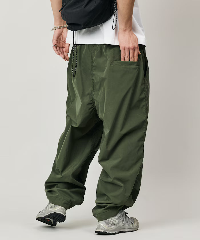 Quick Dry Fabric Wide Silhouette Poly Rip Cross Military Circus Pants/UV Cut/Quick Dry 【Limited Edition】