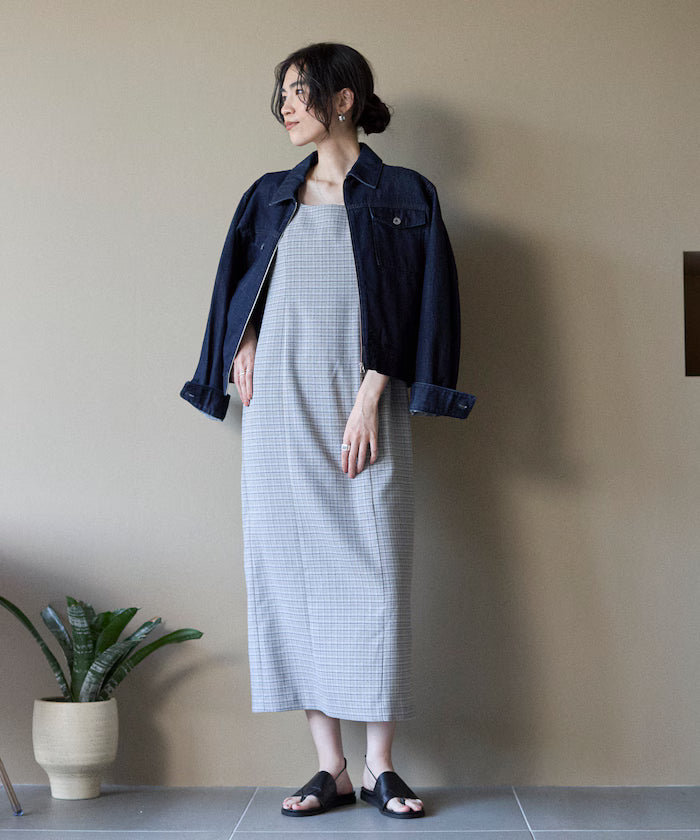 [March 11th 12:00 release] Camila Check I-Line Dress / Compatible with Setups