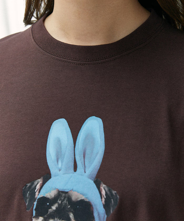 <Functional Material> Bad Mood Dog Print T-Shirt Limited Edition