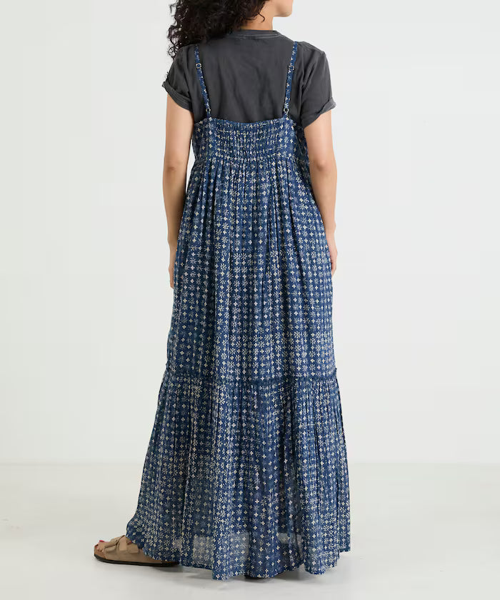 India Woodblock Flower Print Cami Dress