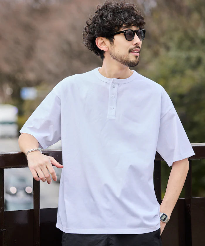STORATECH/Stratech Lightweight Henley Neck T-Shirt/Antibacterial/Odor Resistant/Antimicrobial/UV Cut/Contact Cooling/Dry Fast 【Limited Edition】