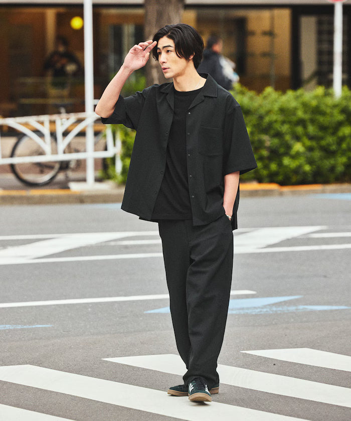 [New Color Added] Quick-Dry Material Relaxed Fit Tapered Easy Pants Linen-like