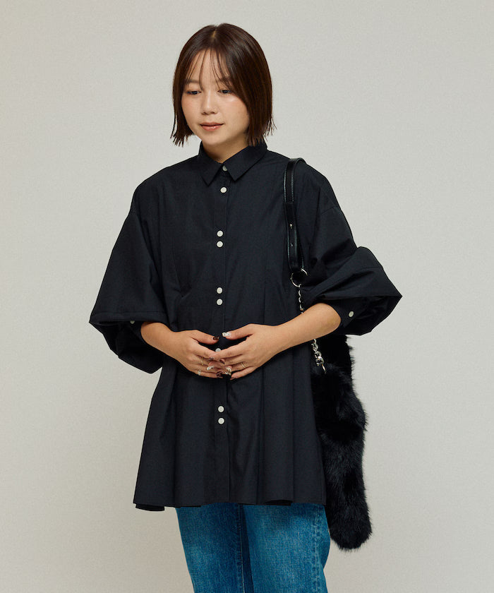 Box Stack Balloon Sleeve Long Sleeve Shirt