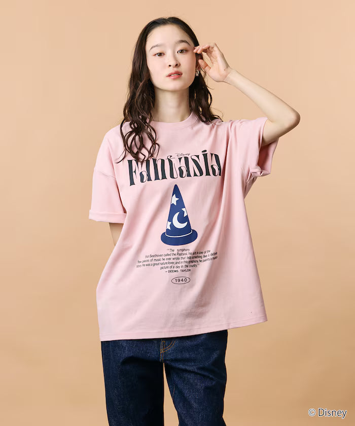 Limited Edition/DISNEY Disney Special Order Big Silhouette Front Print Crew Neck T-Shirt Fantasia