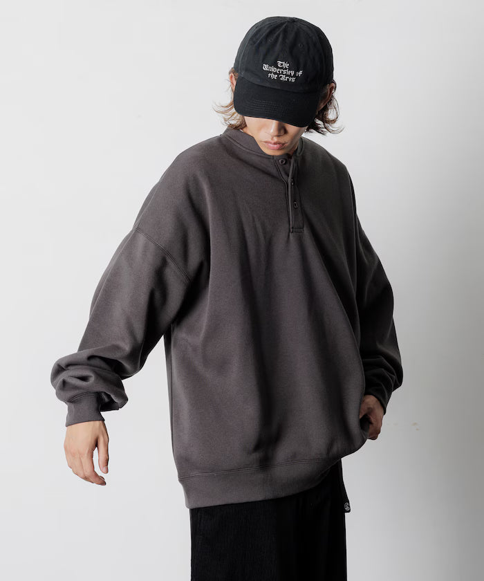 Big Silhouette Henley Neck Sweat Pullover [Limited Edition]