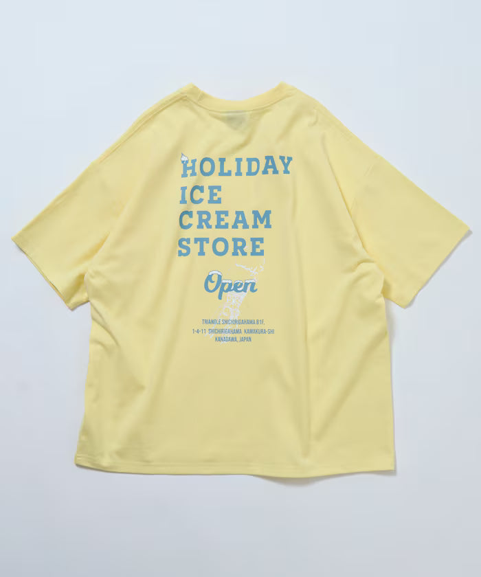 HOLIDAY ICECREAM×FREAK'S STORE Collaboration Big Silhouette Back Print Crew Neck T-Shirt [Limited Edition]