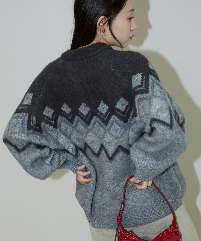 Jacquard Mohair Touch Knit Pullover Limited Edition