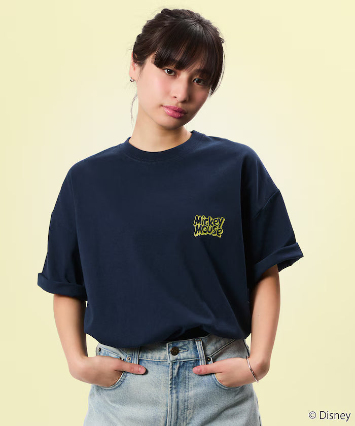 Limited Edition DISNEY Mickey Mouse Monochrome Back Print Crew Neck T-Shirt