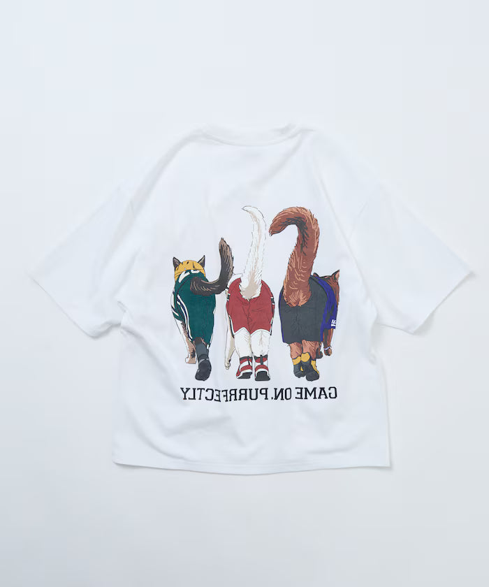 Limited Edition Big Silhouette Back Print T-Shirt THREE CATS