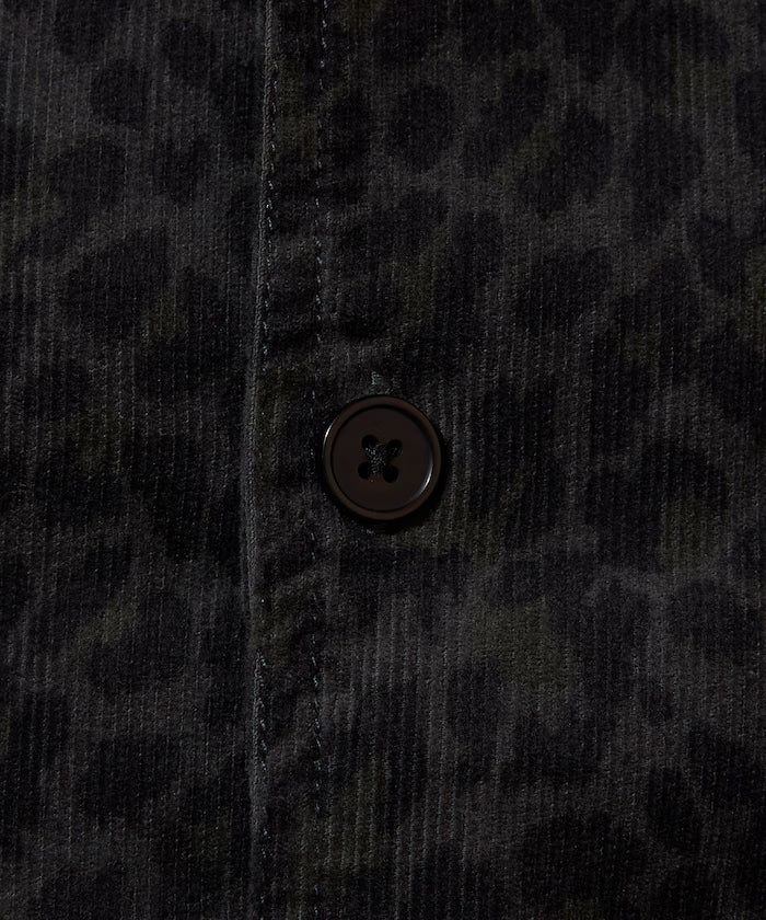 All-over print light corduroy shirt jacket [compatible with set-up]