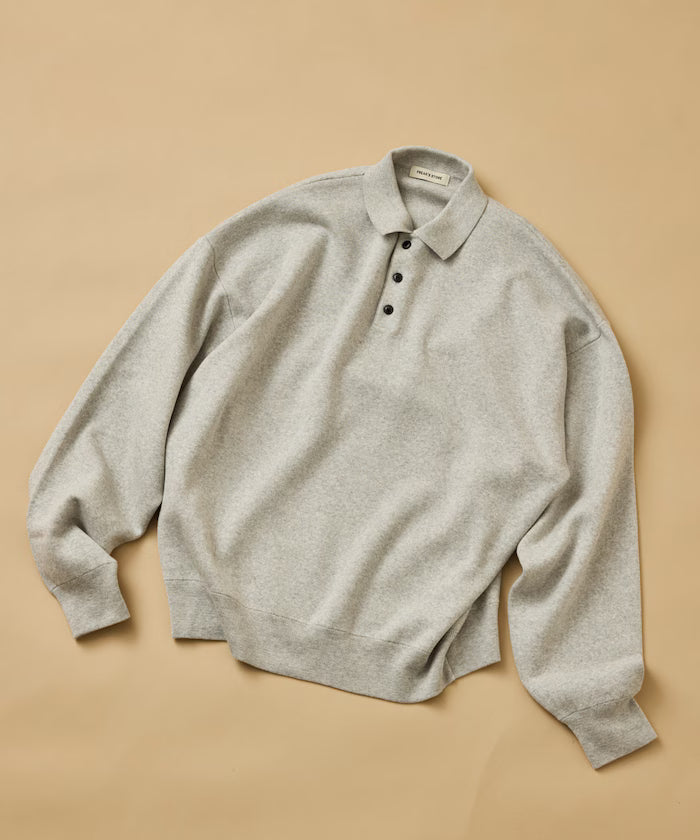 Relax Fit Relax Fit Sweat-like Polo Collar Knit [Limited Edition]