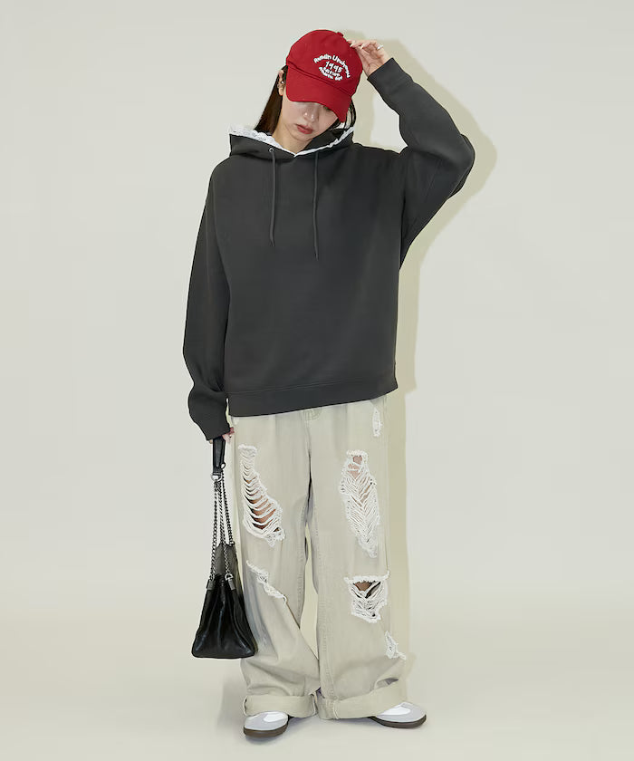 Hoodie with lace and brushed lining - Limited Release