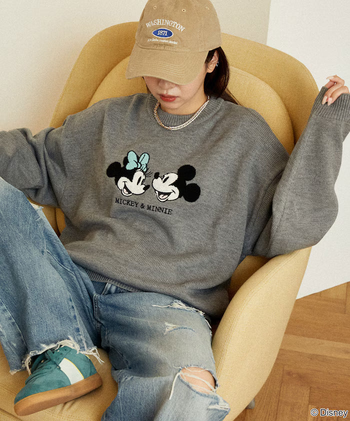 Mickey Mouse & Minnie Mouse/Mickey Mouse & Minnie Mouse/Sagara Embroidery Oversized Knit Limited Edition