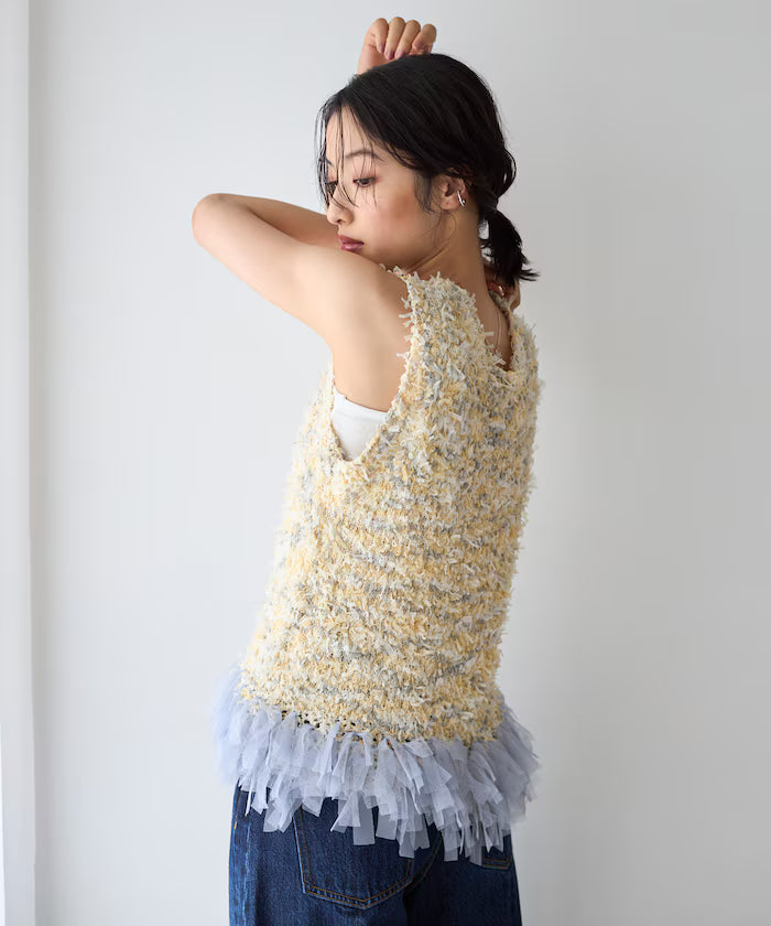 2WAY Fringe Hem Knit Vest