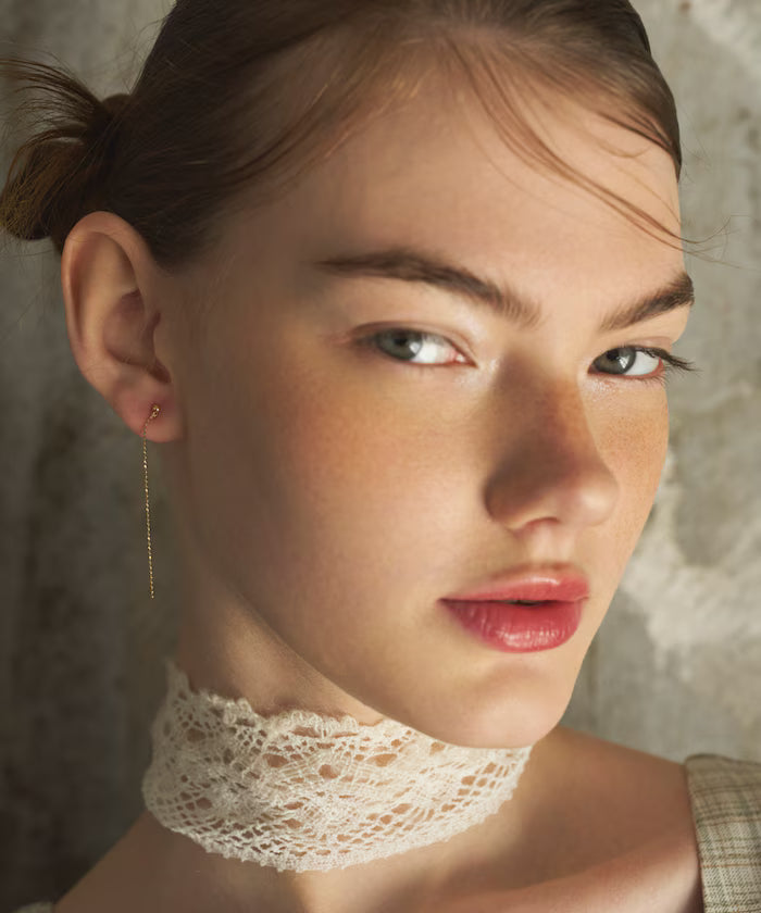 【April 1st 12:00 release】K10 dot chain earrings / for both ears