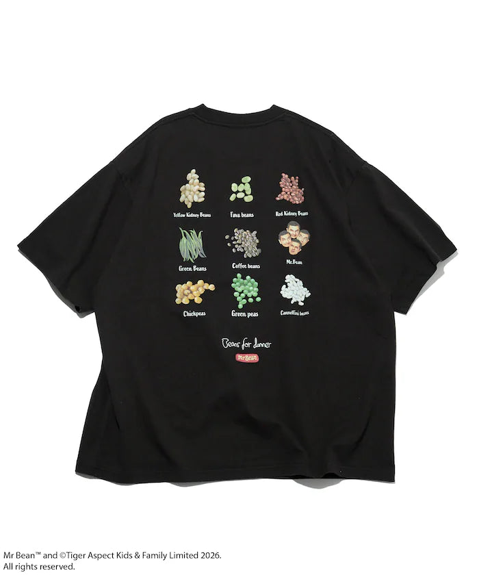 Mr. Bean Beans Tee / Beans Crew Neck Back Print T-Shirt