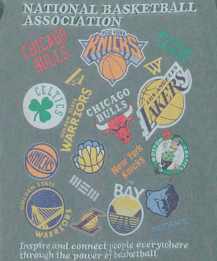NBA × FREAK'S STORE Collaboration Random Team Logo Backprint Crewneck T-Shirt