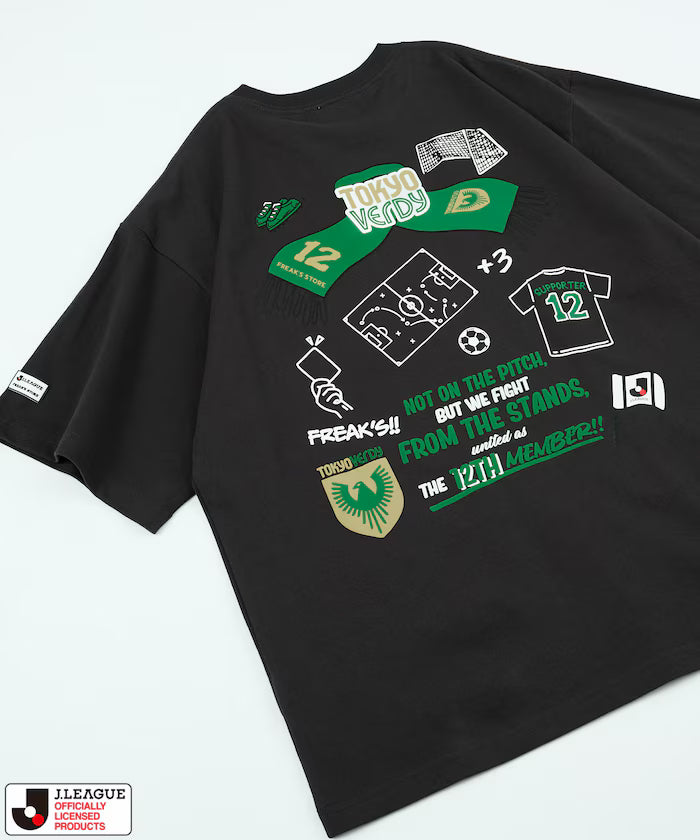 [May 15, 12:00 Sale Start] J.LEAGUE × FREAK’S STORE Custom SUPPORTERS SHORT SLEEVE TEE [Tokyo Verdy] - Charcoal Gray