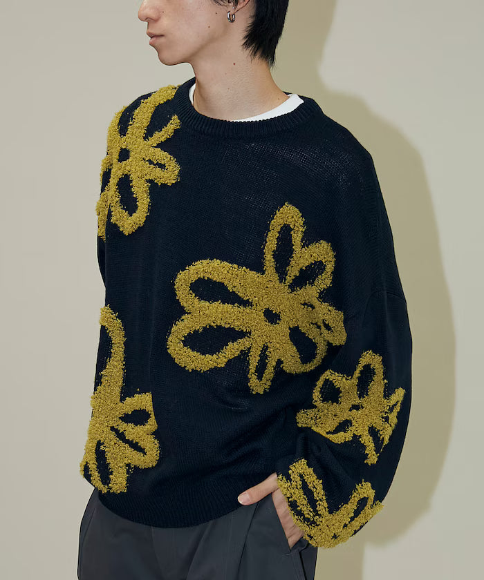 Boucle Flower Pattern Pullover Knit [Limited Edition]