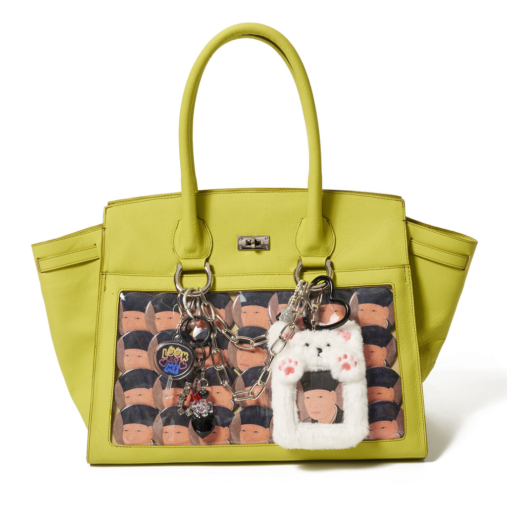 BREWED-DYED LEATHER “ITA” BAG - green tea