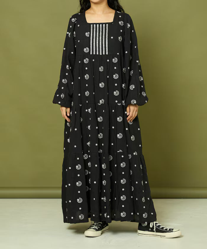 Lame Embroidered Moon & Star Dress