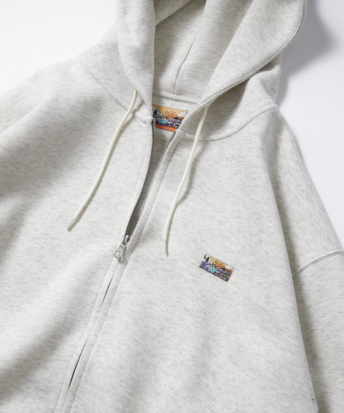 Big Silhouette Spindle Cardboard One Point Logo Sweat Zip-Up Hoodie