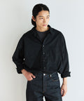 <New Color Added> Relaxed Fit Broad Shirt / Regular Collar / Long Sleeve - Black