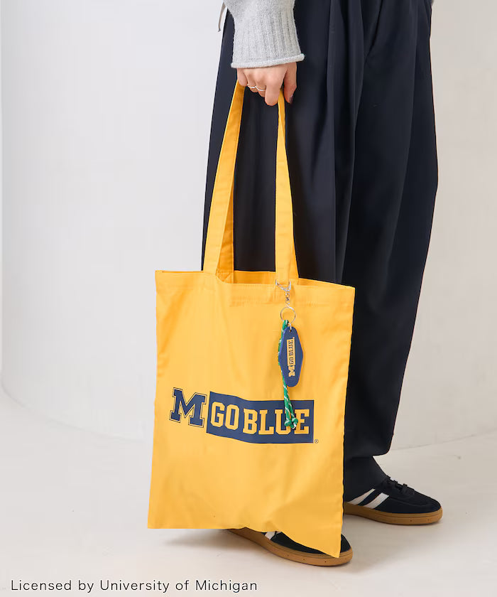 College Logo Tote Bag with Key Charm/A4 Size Tote Bag