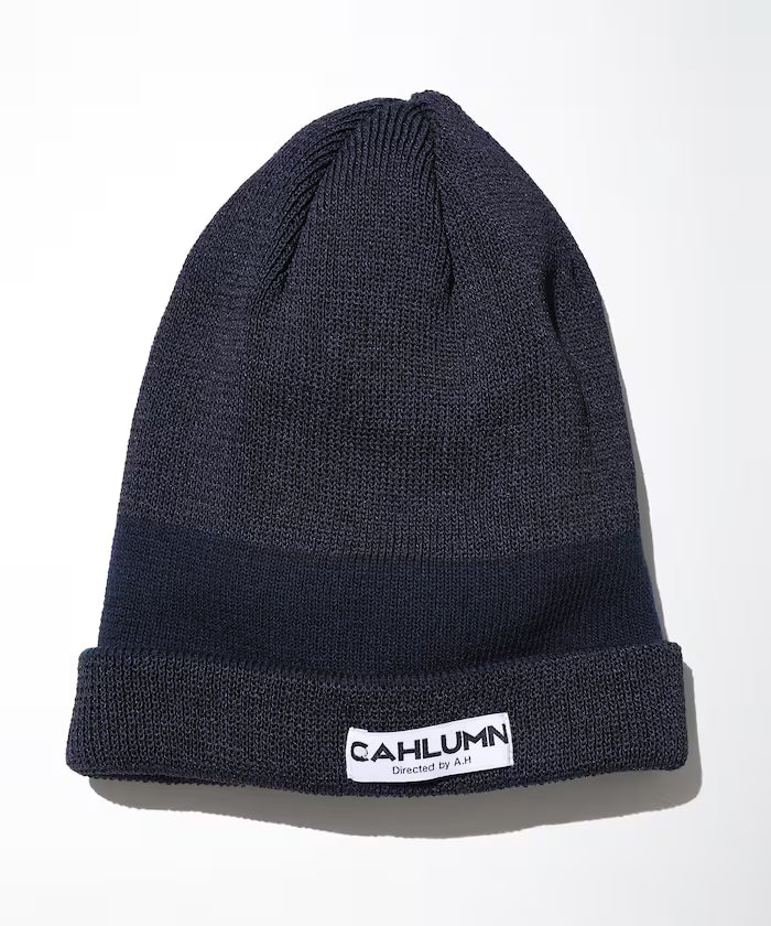 Washi Reversible Roll Knit Cap - Navy