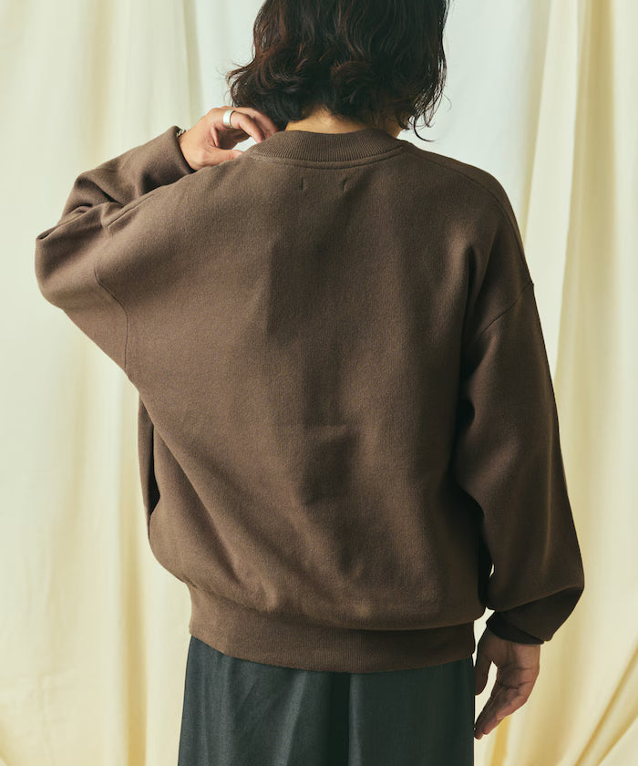 Relax Fit Relax Fit Sweat-like Knit Crew Neck Snap Cardigan [Limited Edition]