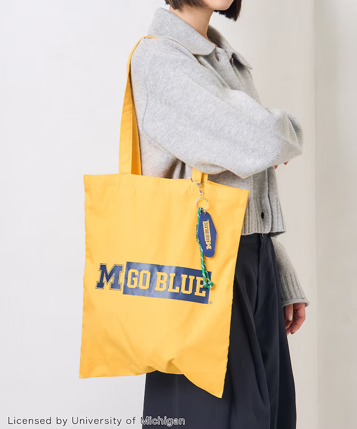College Logo Tote Bag with Key Charm/A4 Size Tote Bag