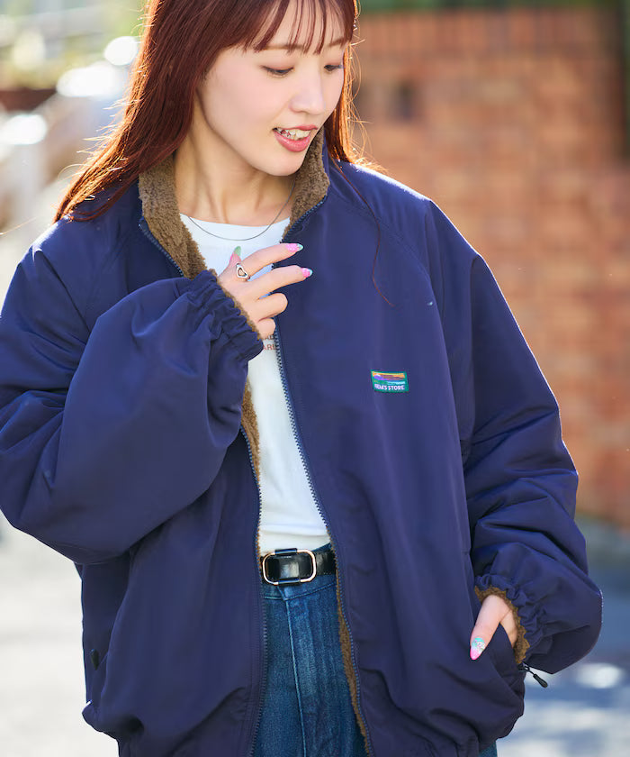 Relaxed Fit Nylon Fleece Reversible Stand Blouson [Limited Edition]