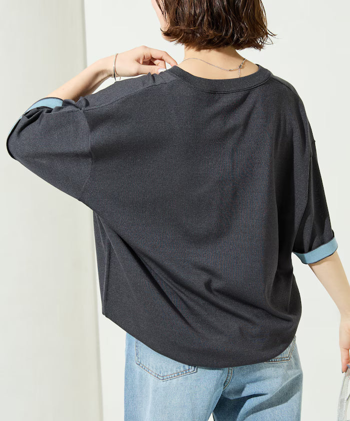 Relax Fit Relax Fit Cool Touch Color Block Henry Neck Pullover 【Limited Edition】